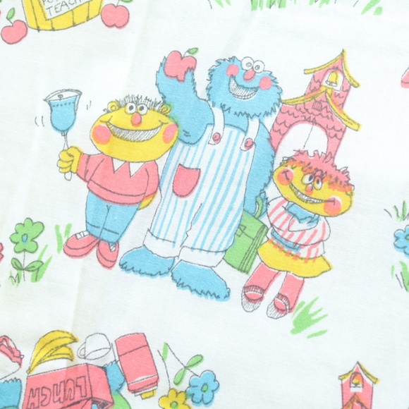 Vintage 70s Monsters School Printed Fabric Sheet - Picture 4 of 9
